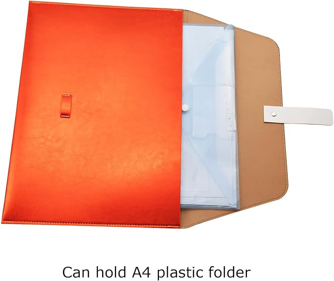 PU Leather A4 File Folder Large Document Holder Waterproof Envelope Folder Case - Image 5
