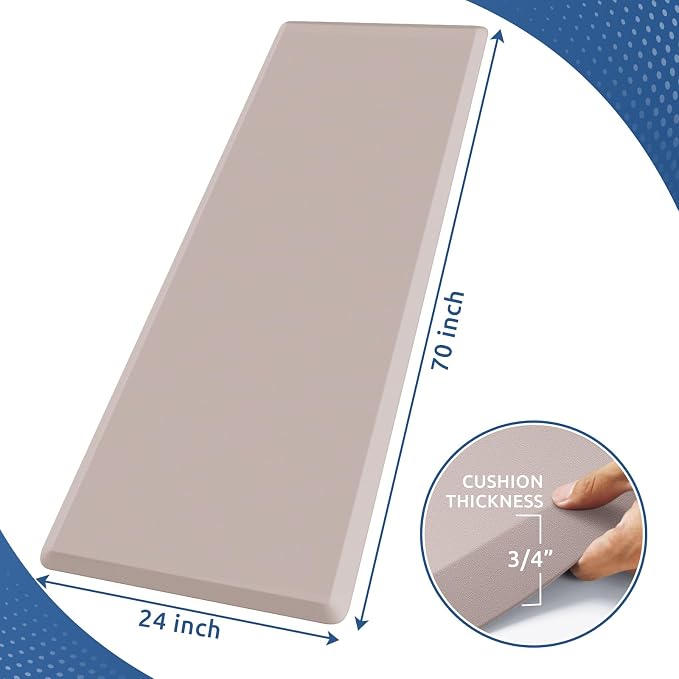 KitchenClouds Kitchen Mat Cushioned Anti Fatigue Rug 24"x70" Water Resistant - Image 2