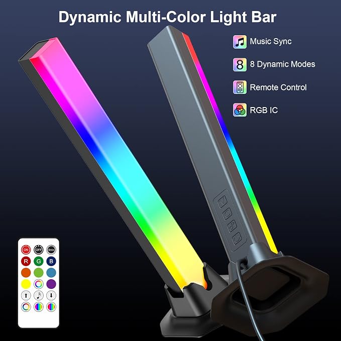 velted RGB Light Bar, Music Sync RGB IC LED Lights Bars, USB Powered Ambient - Image 3