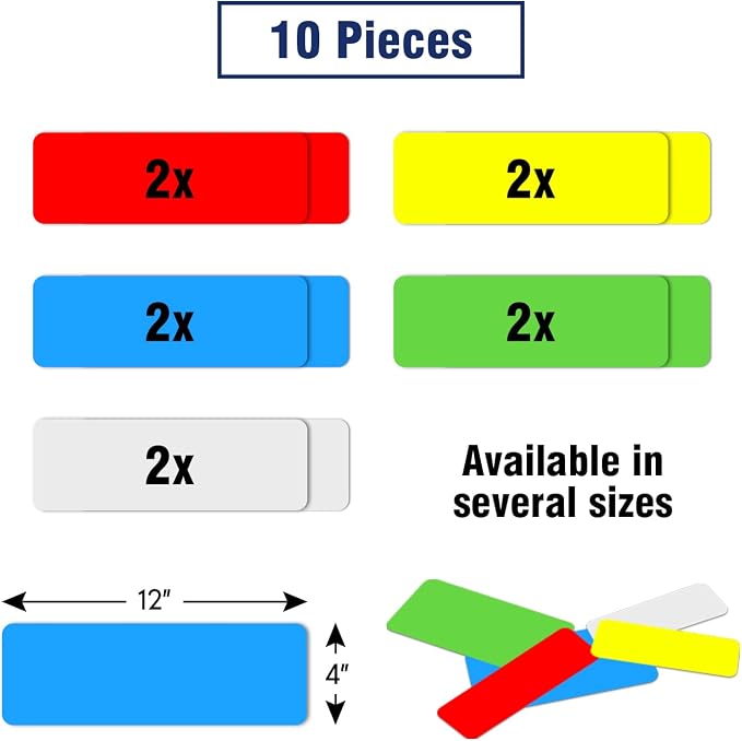 Dry Erase Magnetic Labels Large 12"x 4", Big Magnetic Labels - Image 2
