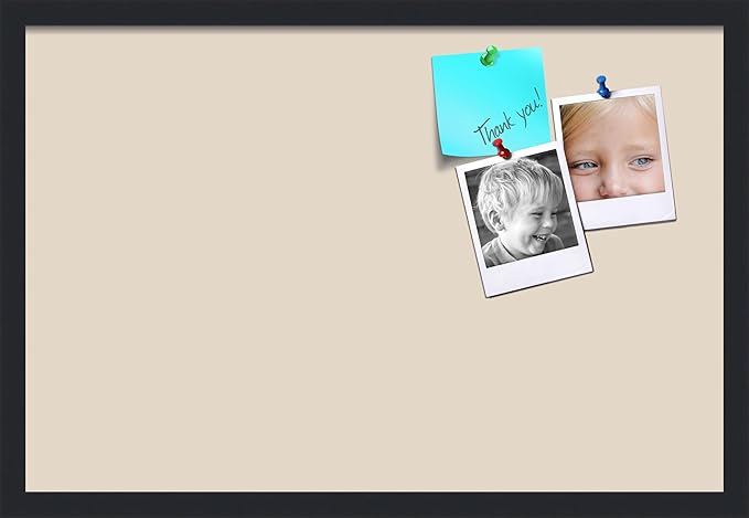 PinPix 27x18 Inch Cork Bulletin Board. This Decorative Framed Pin Board Comes with Desert Pastel Design and a Satin Black Frame. Ideal for Home Office Decor or Message Board (PinPix-1815)-DeskLoop Office