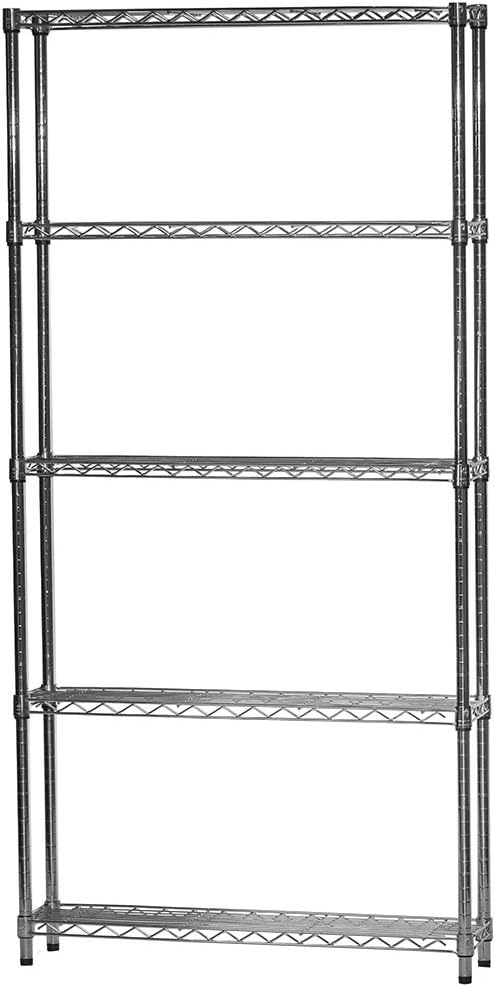 Shelving Inc. 5-Tier Chrome Wire Shelving, Modern/Industrial Style, 800lbs by ShelvingInc