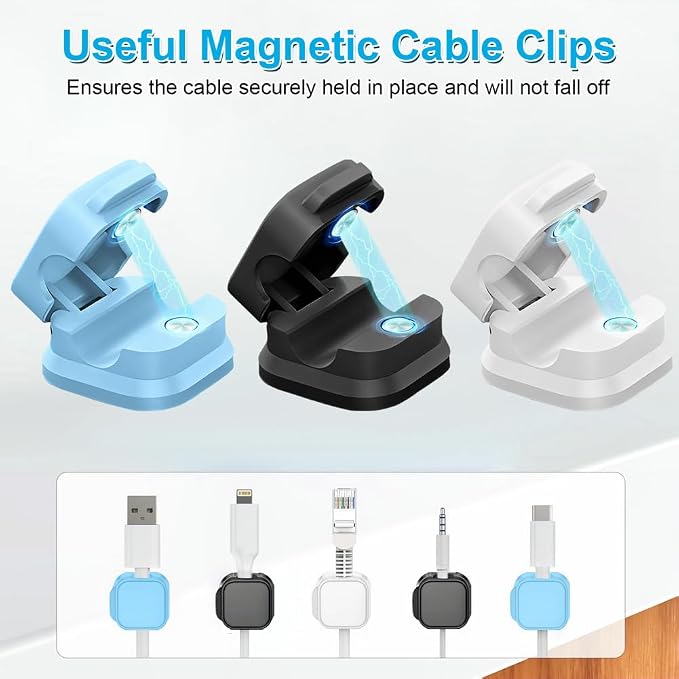 18 Pack Cord Organizer Holder, Magnetic Cable Clips Management, Easy Adhesive - Image 7