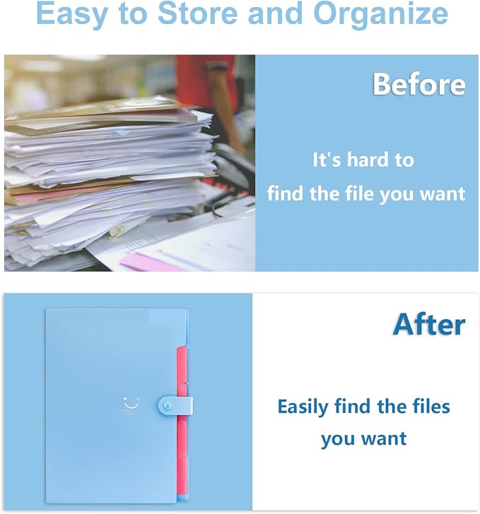 Forvencer Accordion File Organizer, Letter Size, 5 Pocket Expanding File Folder - Image 4