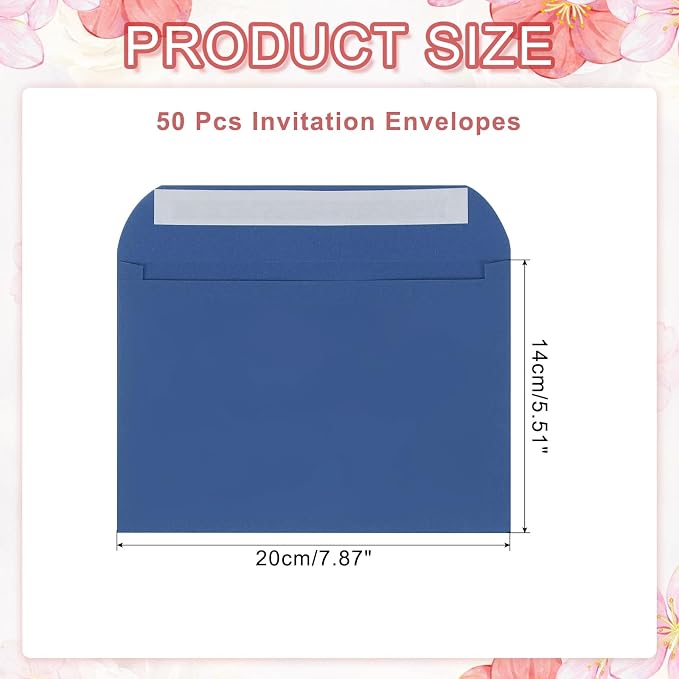 PATIKIL 7.5x5.5 Inch Invitation Envelopes, Light Navy Blue - Image 2