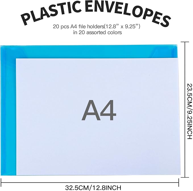 LEOBRO Plastic File Folders for Documents, Reusable File Folders File Bags - Image 2