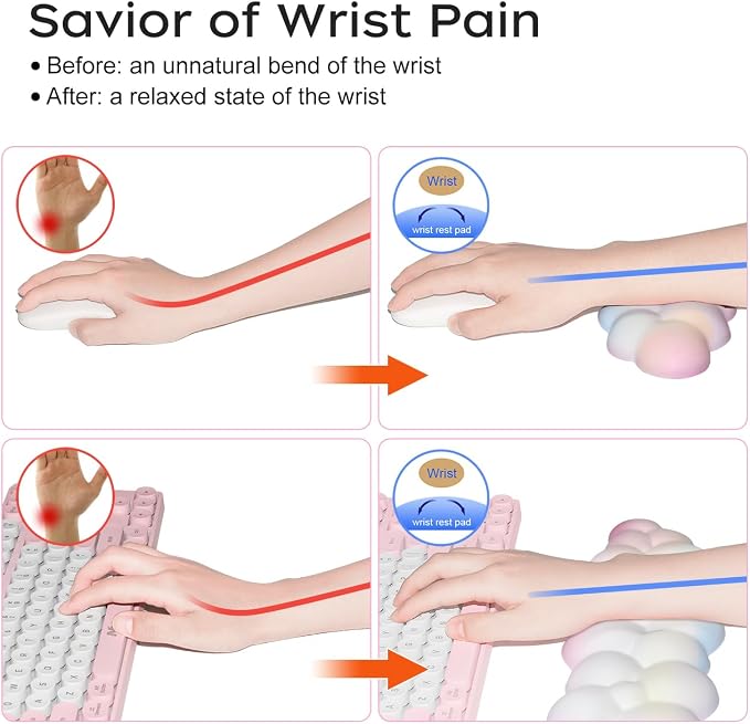 JIKIOU Upgrade Leather Cloud Keyboard Wrist Rest, Cloud Wrist Rest - Image 6