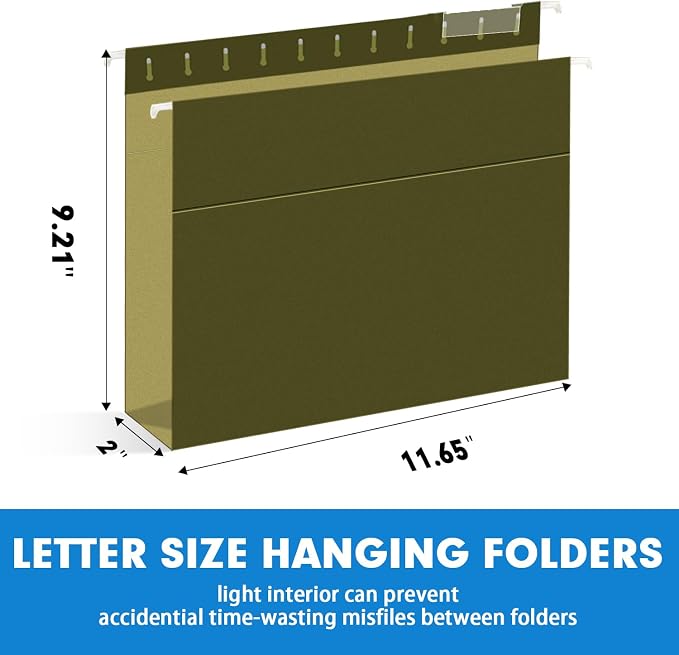 Extra Capacity Hanging File Folders, RAZCC 60 Pack Letter Size Reinforced - Image 2