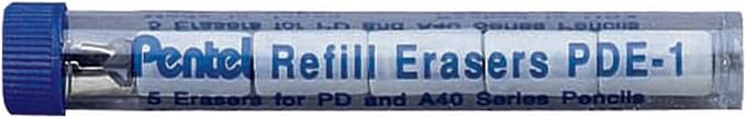 Pentel Refill Eraser for AL, Ax and PD Series Pencils 5 Pcs/Tube, Thermoplastic - Image 2