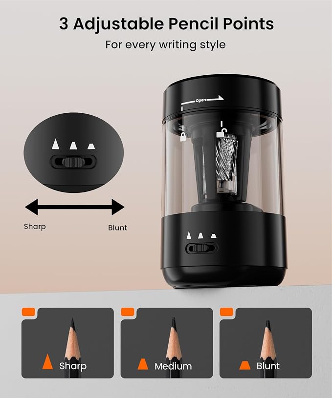 Electric Pencil Sharpener for Classroom, Fully Automatic Pencil Sharpener for - Image 6