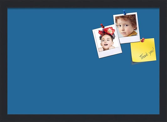 PinPix 20x14 Inch Cork Bulletin Board. This Decorative Framed Pin Board Comes with Navy Pastel Design and a Satin Black Frame. Ideal for Home Office Decor or Message Board (PinPix-1811)-DeskLoop Office