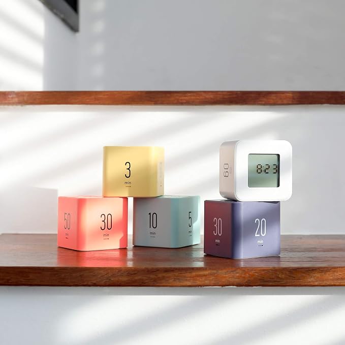 mooas Multi Cube Timer/Rotating Flip Clock Timer, Simple Operation, Digital - Image 9