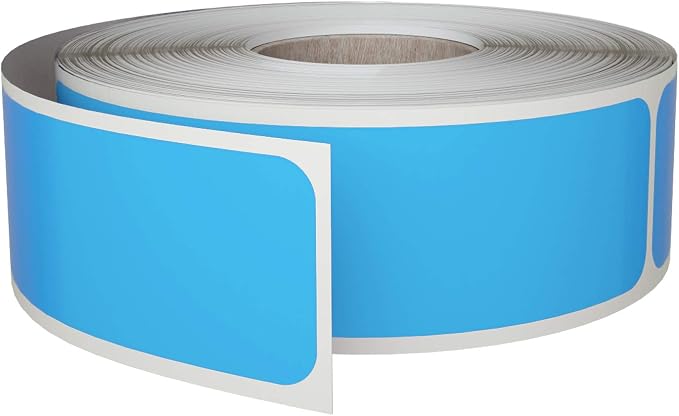 Royal Green Rectangle Label Stickers 3 x 1 inch Light Blue Sticker Roll by RoyalGreen