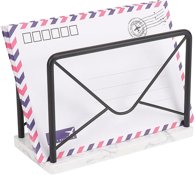 Modern Mail Holder for Home Office, Metal Letter Organizer Sorter for Desk by Jeasor