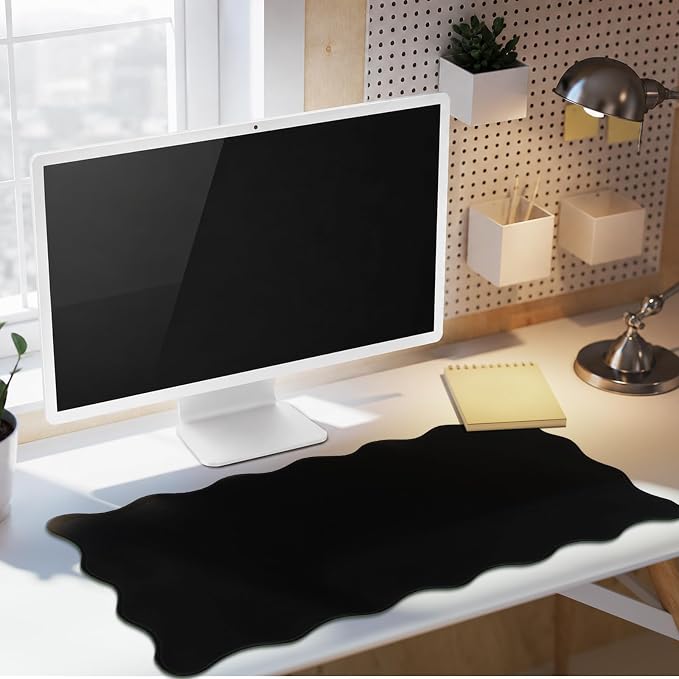 Hahafelt Scalloped Desk Mat Large Desk Pad Cute Coquette Table Mat Back to - Image 7