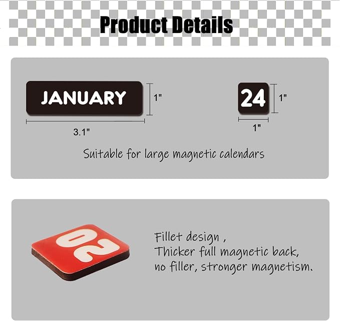 Large Double-Sided Magnetic Numbers and Months - Image 3