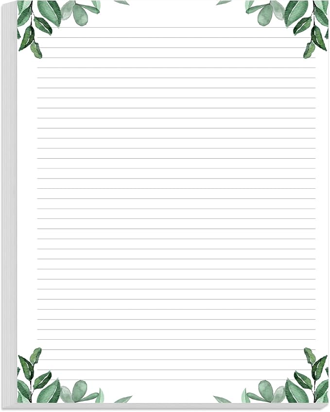 Stationery Lined Paper, Letter Size Unpunched Ruled Filler Paper, by Yaridar