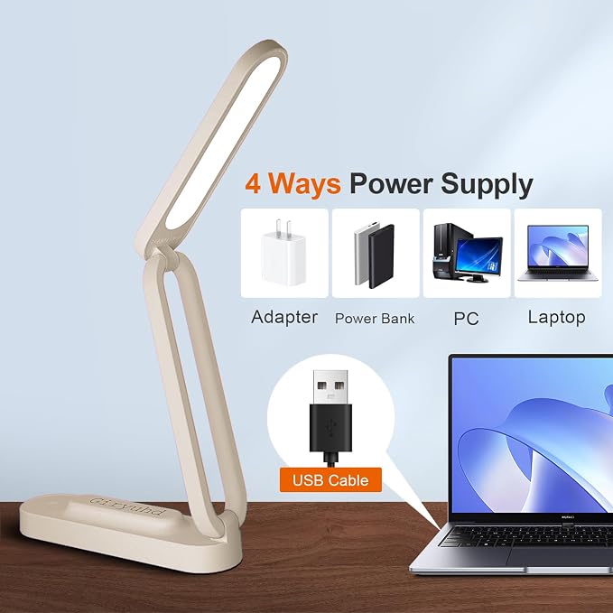 Giryuhd LED Desk Lamp for Office Home & Battery Operated Lamp Rechargeable Lamp - Image 4