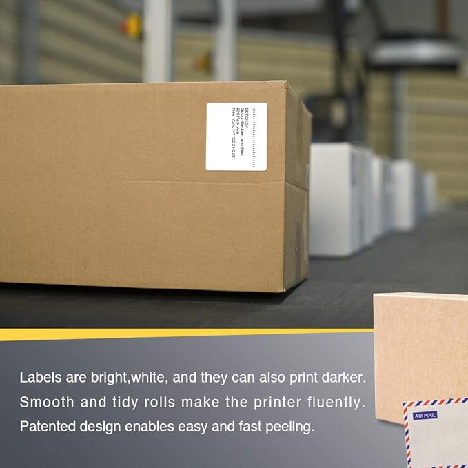 BETCKEY - 2.25" x 2" (57 mm x 51 mm) UPC Barcode & Address Labels Compatible with Zebra & Rollo Label Printer,Premium Adhesive & Perforated [10 Rolls, 7000 Labels]-DeskLoop Office