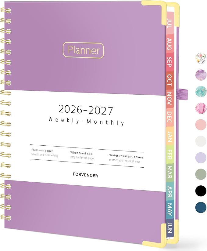 Forvencer Academic Planner 2026-2027, Hardcover Calendar Planner Weekly & by Forvencer