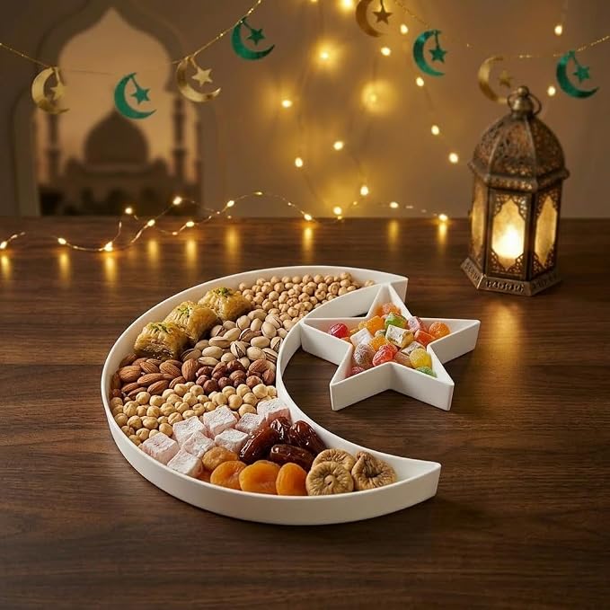 Plastic Fillable Charcuterie Box, 10in Reusable Moon Star Shaped Tray - Image 8
