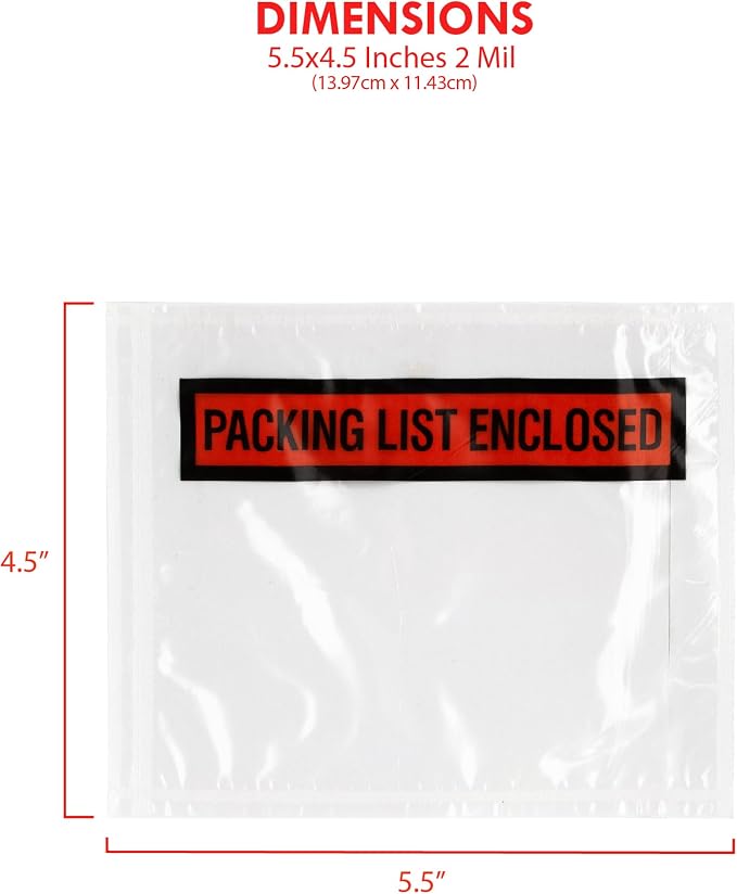 GPI - Packing List Envelopes, 4.5" x 5.5" Packing Slip Pouches, Top Loading - Image 2