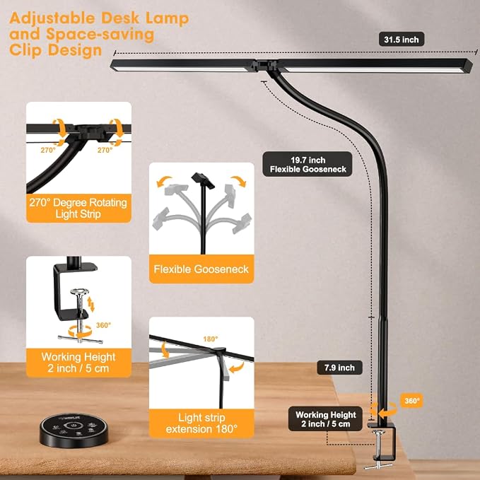 Pzloz Led Desk Lamp for Office Home - Image 5