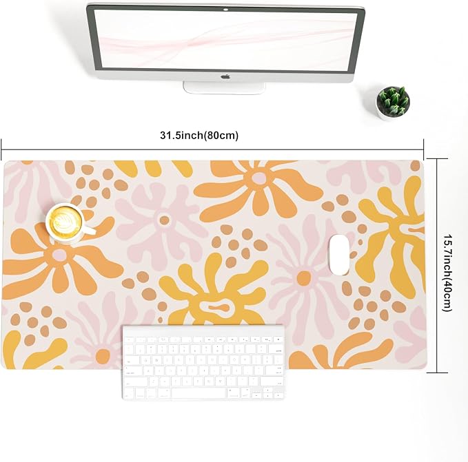 Colorful Star Large Mouse Pad, PU Leather Waterproof Desk Mat, Computer Gaming - Image 3