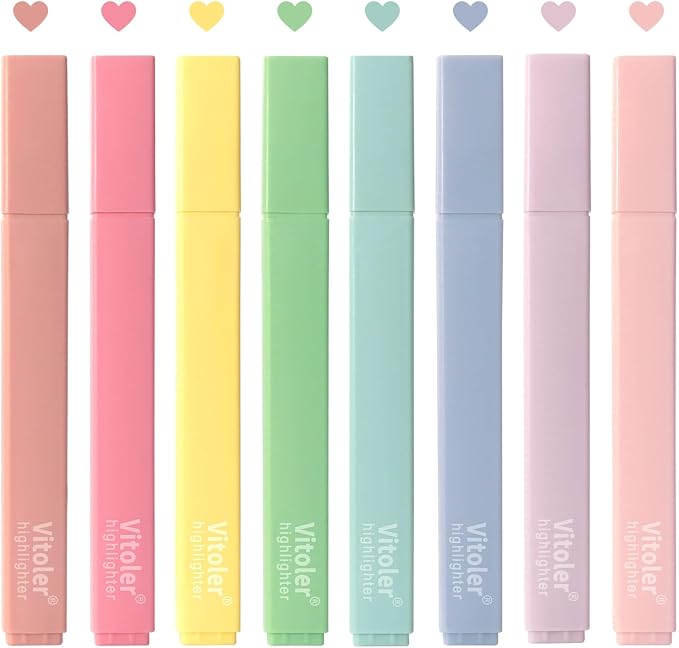Highlighters, 8 Colors Chisel Tip Highlighters, No Bleed Bible Highlighters by ExcellentPens