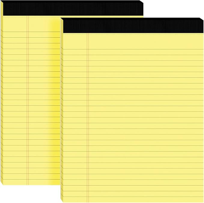 2pcs Legal Pads 8.5 x 11, Notepads 8.5 x 11 Inch, 30 Sheets/Pack, Perforate by Ciphyfee