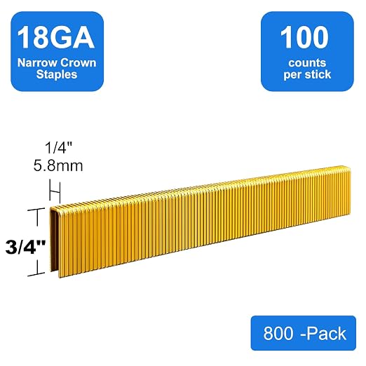 18 Gauge 1/4" Narrow Crown Staples 3/4" Leg Galvanized 800 Pack - Image 3