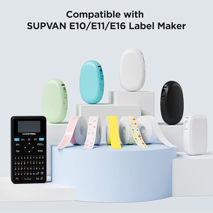 SUPVAN E10 & E11 Label Maker Tape, 0.59in × 19.7ft Genuine Continuous Laminated - Image 3
