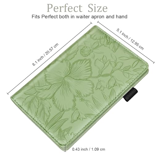 Green Floral Server Book for Waitress Book - Image 3