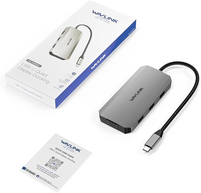 WAVLINK USB C Docking Station (Grey)-DeskLoop Office