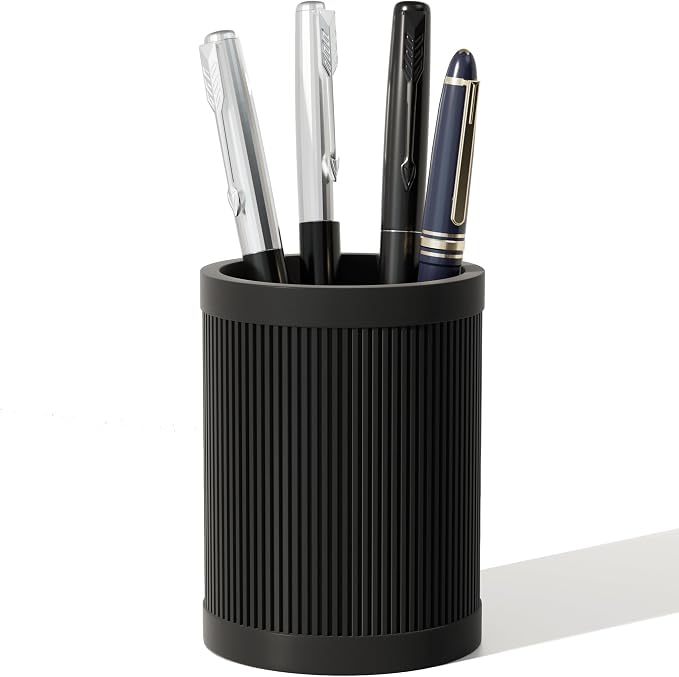 HighHerz Aesthetic Pen Holder For Desk, Modern Silicone Pencil Holder, Stylish by HighHerz