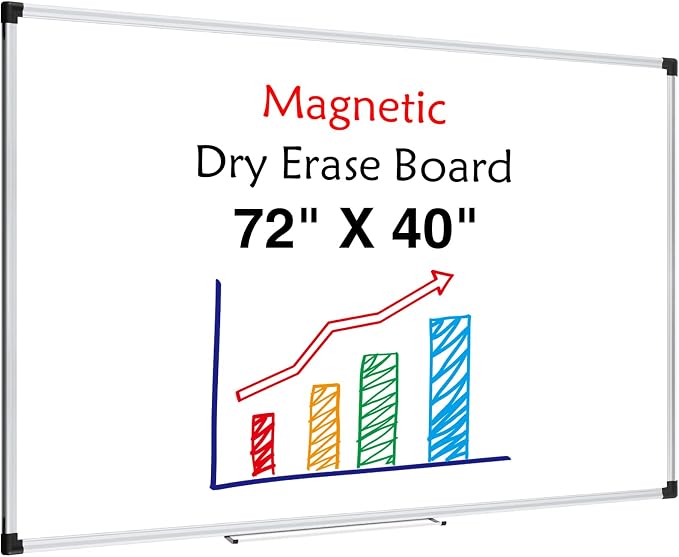 XBoard Magnetic Dry Erase Board 72" x 40" Wall Mounted, Large Whiteboard by XBoard