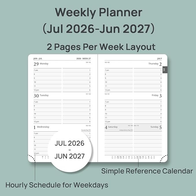 POPRUN 2026-2027 Academic Small Weekly Planner, July 2026 to June 2027 - Image 4