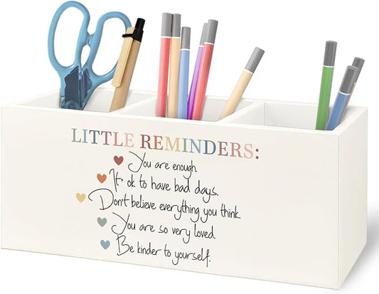 URLLUAE Little Reminders Mental Health Wooden Pen Pencil Holder by Unknown