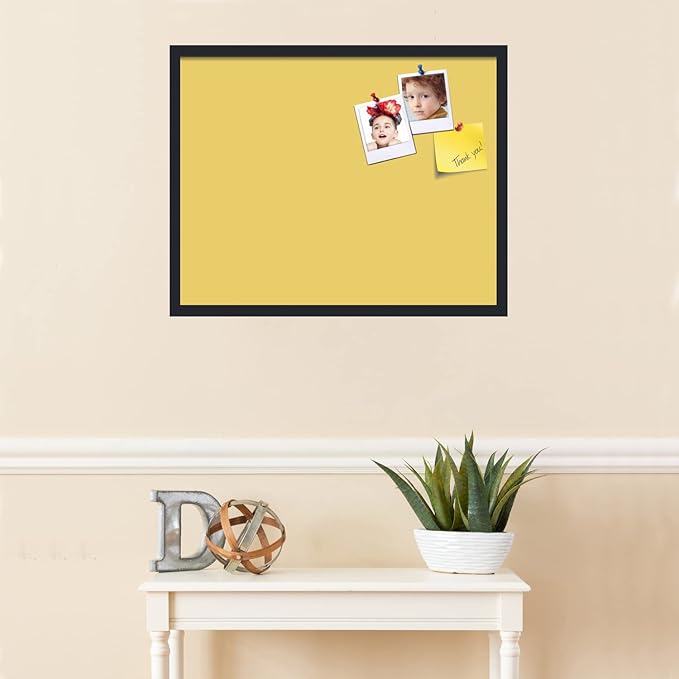 PinPix 28x22 Inch Cork Bulletin Board. This Decorative Framed Pin Board Comes with Honey Pastel Design and a Satin Black Frame. Ideal for Home Office Decor or Message Board (PinPix-1810)-DeskLoop Office