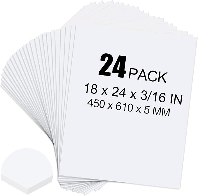ToLanbbt 24 Pack White Foam Board, Displaying by ToLanbbt