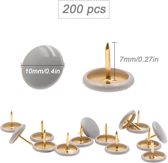 VAPKER 200 PCS Thumb Tacks Gray Plastic Round Head Thumbtacks - Image 2