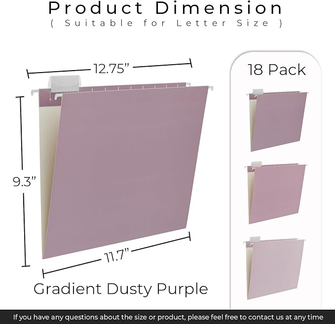 Y YOMA 18 Pack Gradient Hanging File Folders Letter Size Decorative Hanging - Image 3