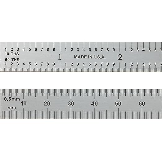 PEC Tools 6"/150mm Flexible Metal Ruler, High-Quality Machinist Ruler, Satin by PECTools