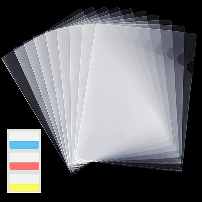 50 Pack Document Clear Plastic Folder Copy Safe Project Pocket L-Type US Letter by GJIAUKIZ