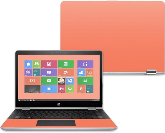MightySkins Skin Compatible with HP Pavilion x360 15" (2017) - Solid Salmon | Protective, Durable, and Unique Vinyl Decal wrap Cover | Easy to Apply, Remove, and Change Styles | Made in The USA