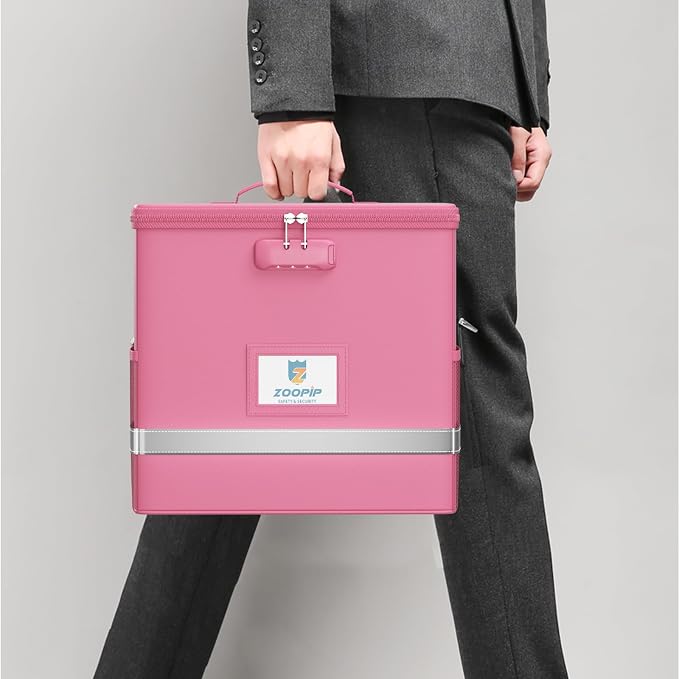 Fireproof File Box with Lock, Document Box Storage Organizer, Suitable - Image 7