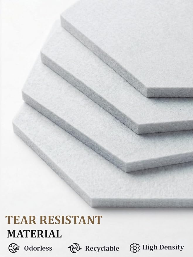 8 Pack Hexagon Felt Bulletin Board Tiles - Image 2
