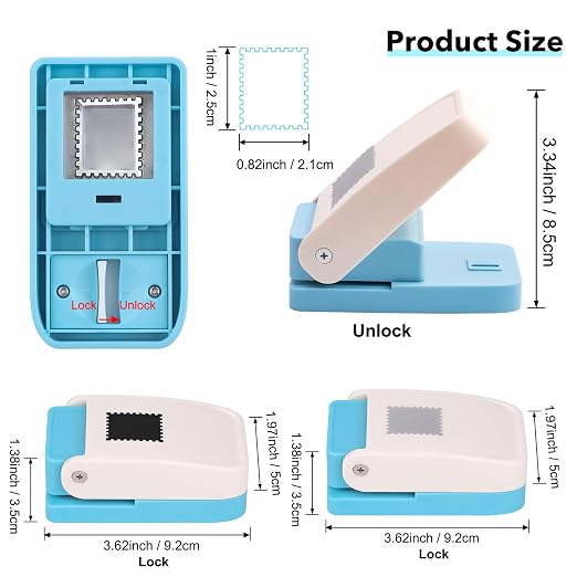 BAOFALI 2Pcs/Set Stamp Punch, Stamp Puncher, 1X0.8inch Rectangular Postage - Image 2