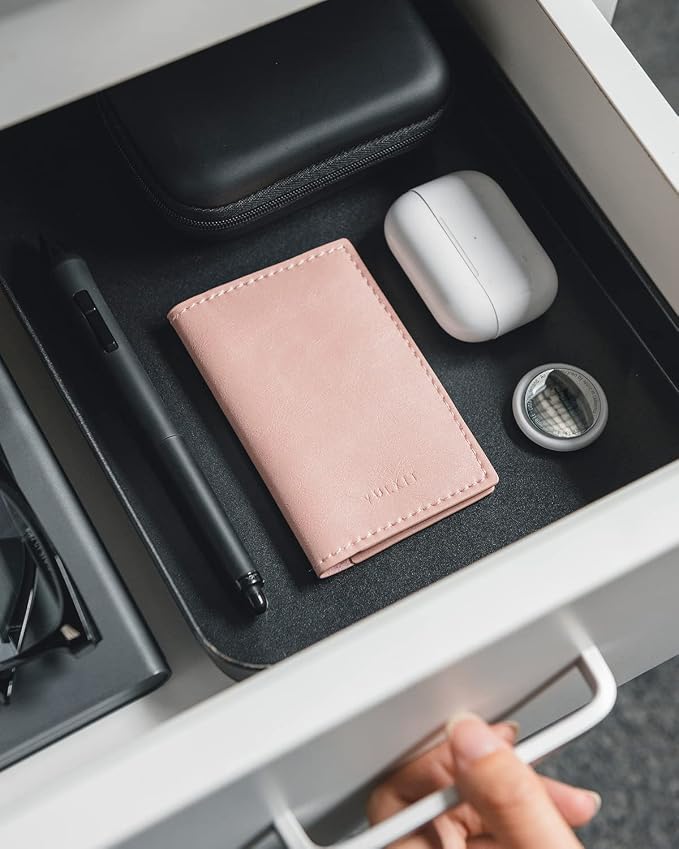 VULKIT Leather Business Card Holder 2 Sided Slim Business Name Card Organizer - Image 6