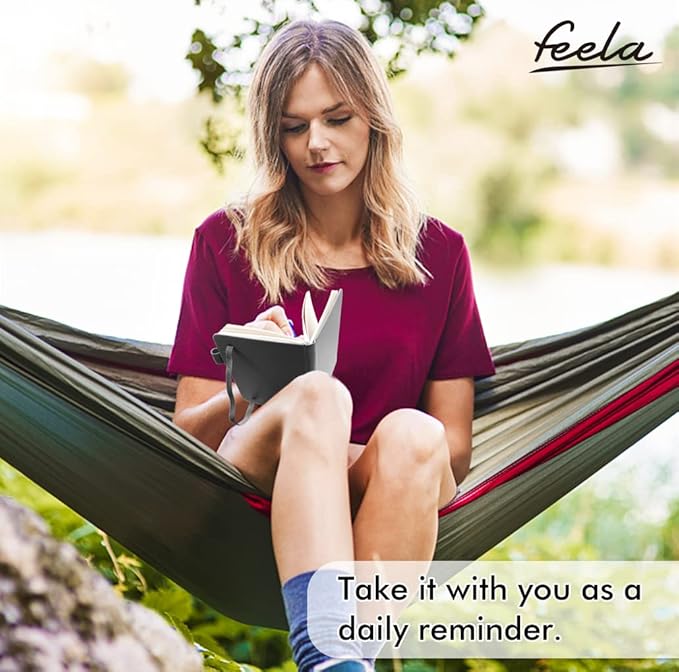 feela 15 Pack Pocket Small Notebooks Bulk, Mini Cute Notepads Hardcover College Ruled Lined Journals with Pen Holder for School Business Memos, with 15 Black Pens, 3.5”x 5.5”, A6, Gray-DeskLoop Office